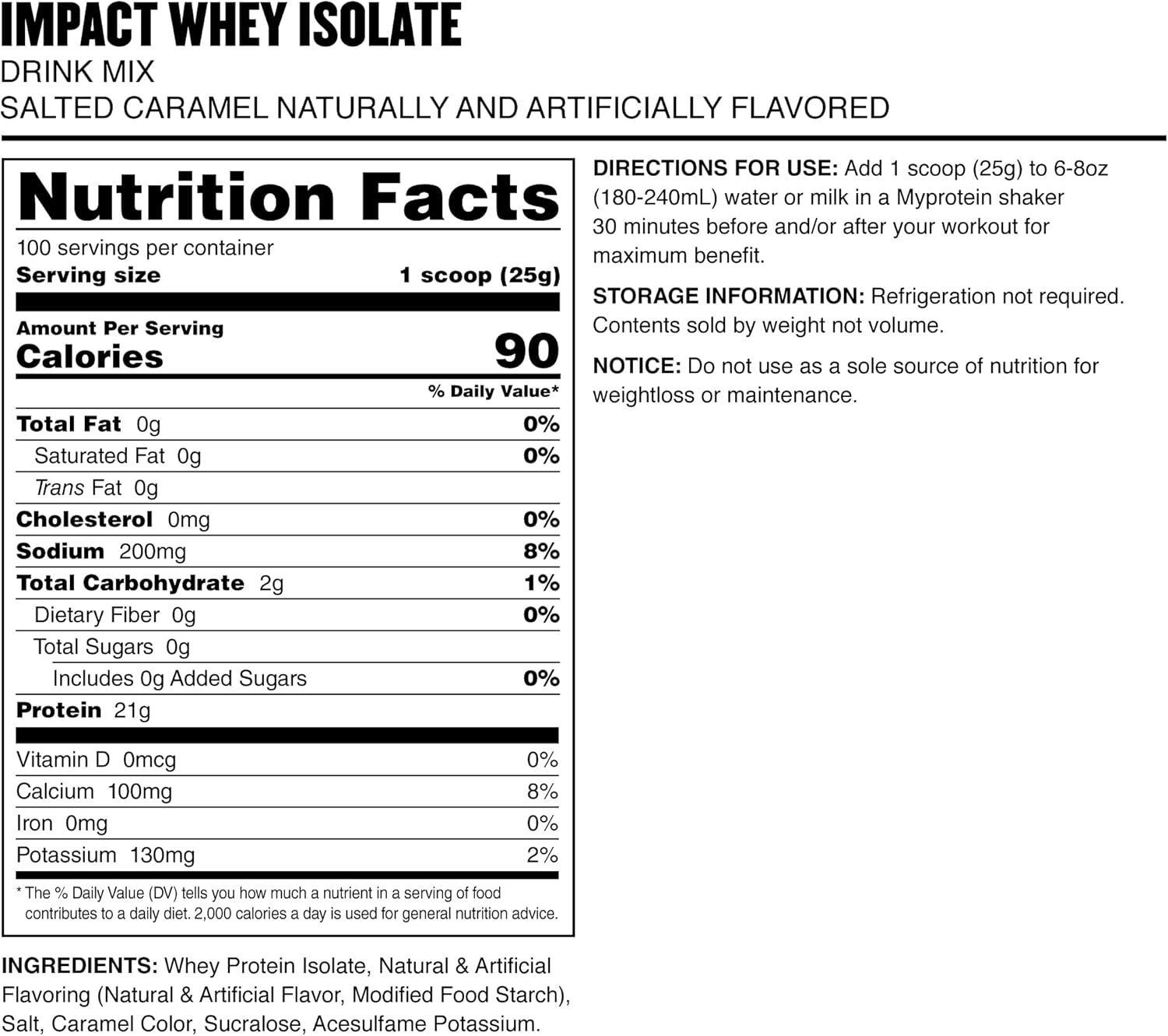 imageMyprotein Impact Whey Protein Isolate 22 Lbs 40 Servings Salted Caramel 25g Protein amp 6g BCAA Per Serving GlutenFree Shake for Muscle Strength amp RecoveryCaramel