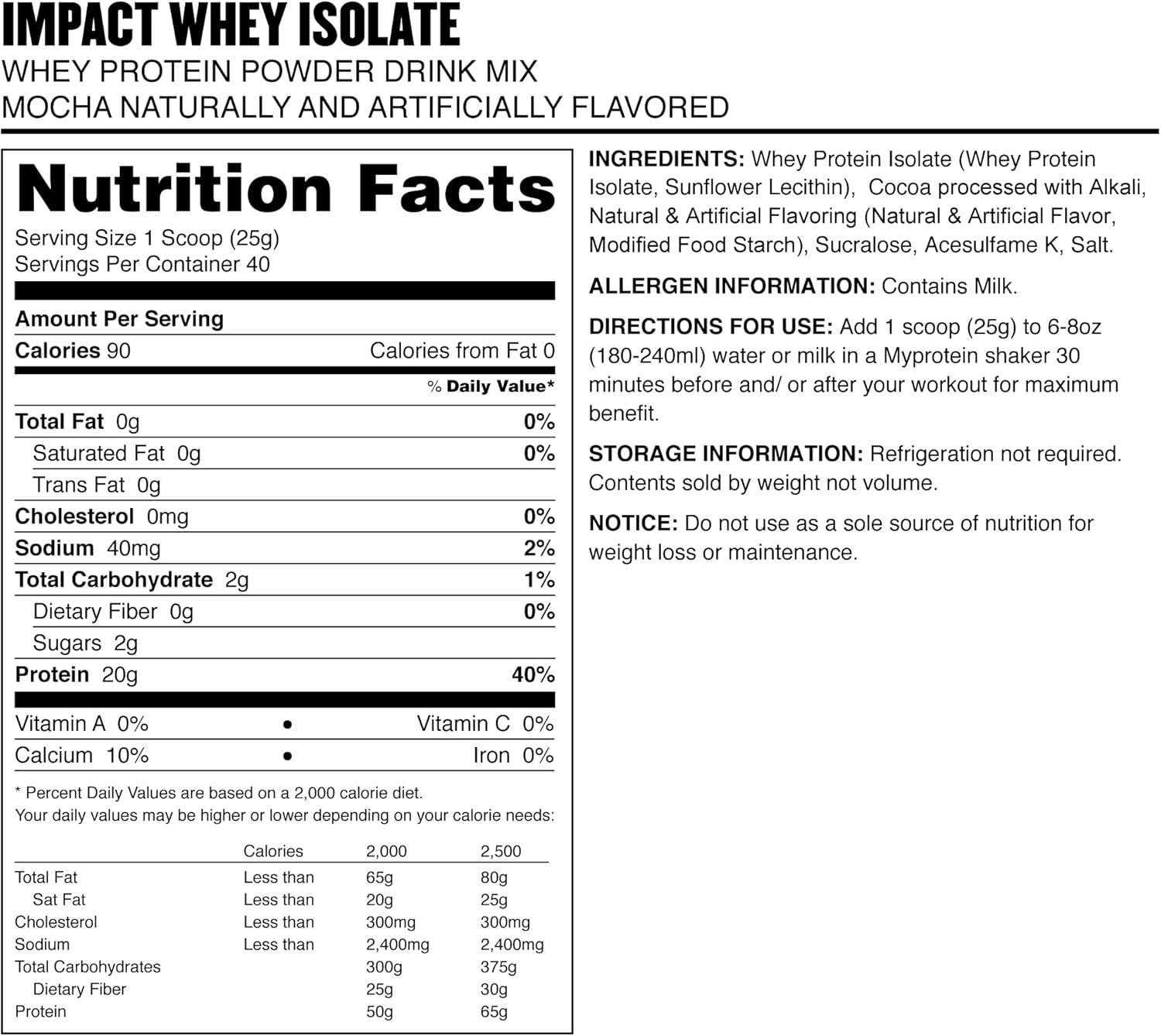 imageMyprotein Impact Whey Protein Isolate 22 Lbs 40 Servings Salted Caramel 25g Protein amp 6g BCAA Per Serving GlutenFree Shake for Muscle Strength amp RecoveryMocha