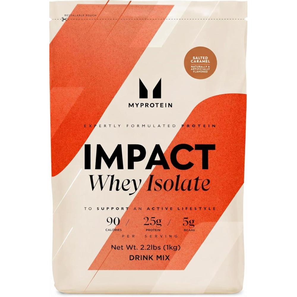 imageMyprotein Impact Whey Protein Isolate 22 Lbs 40 Servings Salted Caramel 25g Protein amp 6g BCAA Per Serving GlutenFree Shake for Muscle Strength amp RecoverySalted Caramel