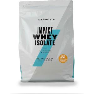 Myprotein Impact Whey Protein Isolate, 2.2 Lbs (40 Servings) Salted Caramel, 25g Protein & 6g BCAA Per Serving, Gluten-Free Shake for Muscle Strength & Recovery(Caramel)