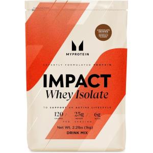 Myprotein Impact Whey Protein Isolate, 2.2 Lbs (40 Servings) Salted Caramel, 25g Protein & 6g BCAA Per Serving, Gluten-Free Shake for Muscle Strength & Recovery(Chocolate Brownie)