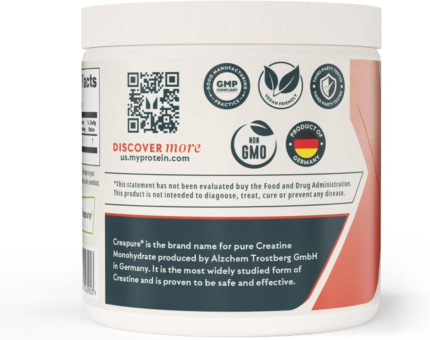 imageMyprotein Creapure Creatine Monohydrate Powder 055 lbs 50 Servings Pure Unflavored Creatine Powder PostPre Workout Supplement for All Sports amp Exercises