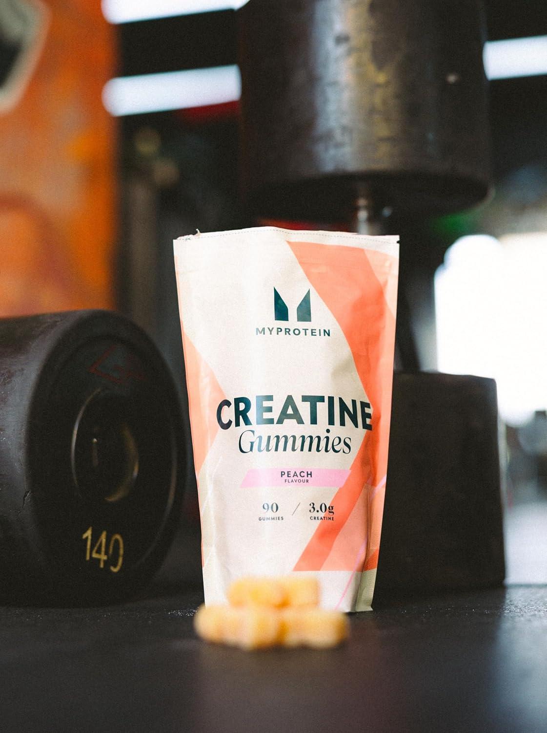 imageMyprotein Creatine Gummies 5g Creatine Monohydrate per Serving Peach 90 Count 18 Servings Chewable PostPre Workout Strength amp Recovery Sports Nutrition Supplement Vegan NonGMOPeach