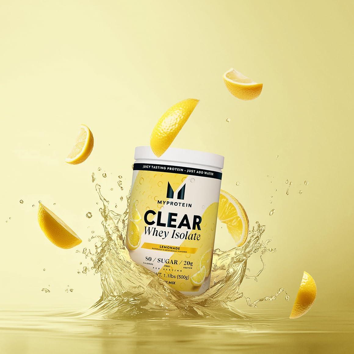 imageMyprotein Clear Whey Isolate Protein Powder 20 Servings 11lbs Blue Raspberry 20g Protein per Serving Naturally Flavored Drink Mix Daily Protein Intake for Superior PerformanceLemonade