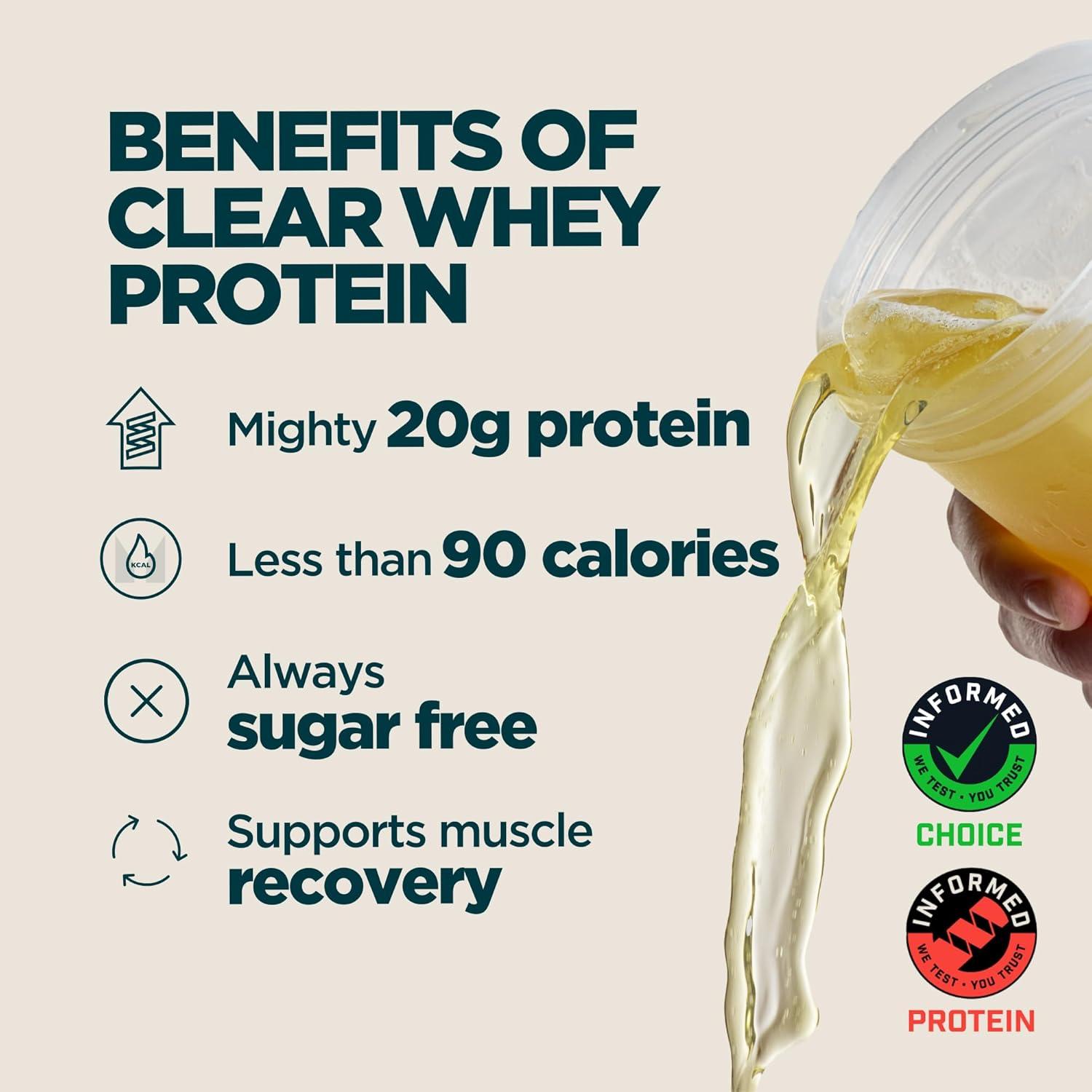 imageMyprotein Clear Whey Isolate Protein Powder 20 Servings 11lbs Blue Raspberry 20g Protein per Serving Naturally Flavored Drink Mix Daily Protein Intake for Superior PerformanceLemonade