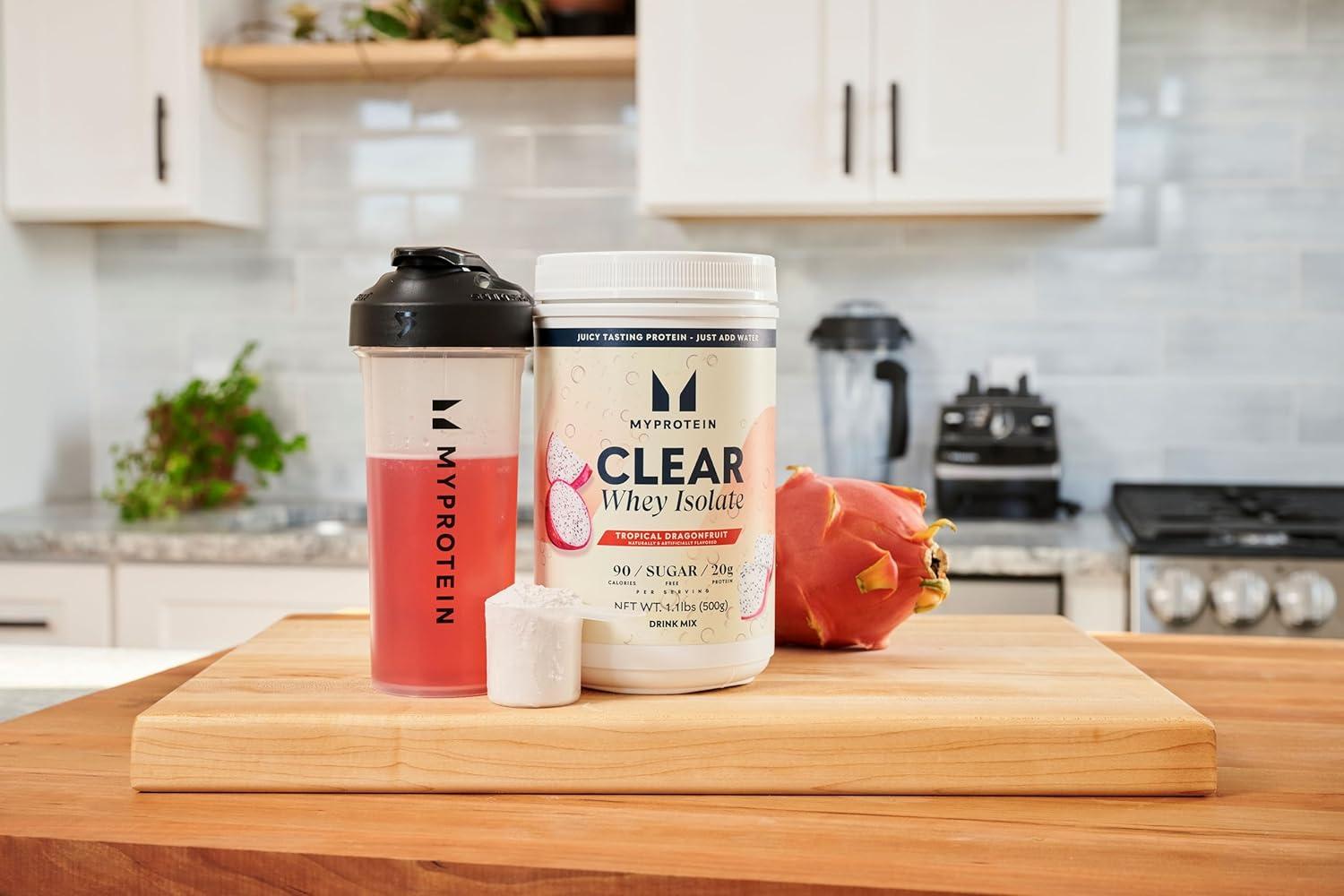 imageMyprotein Clear Whey Isolate Protein Powder 20 Servings 11lbs Blue Raspberry 20g Protein per Serving Naturally Flavored Drink Mix Daily Protein Intake for Superior PerformanceTropical Dragonfruit