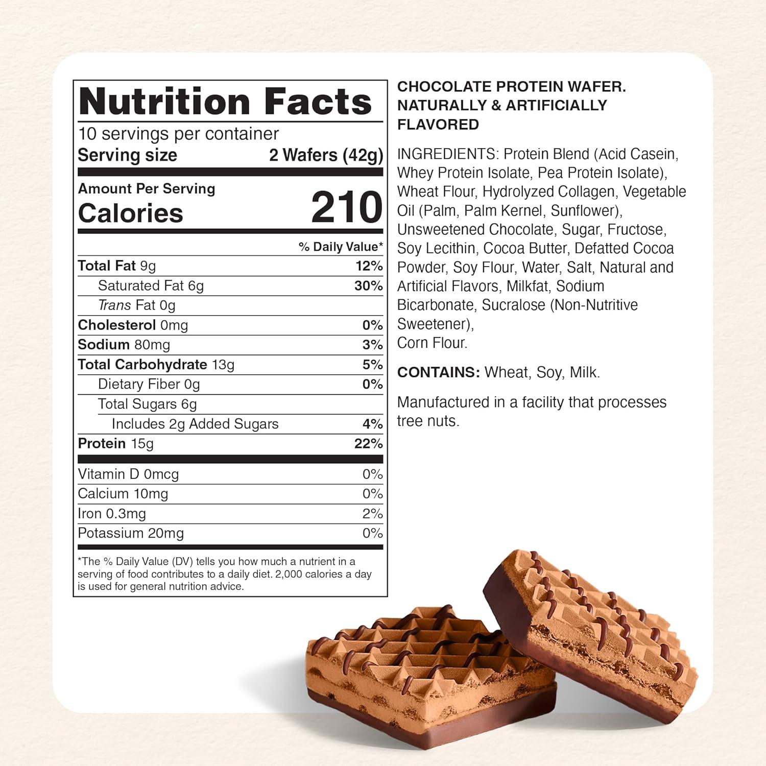imageMyprotein Crispy Protein Wafers 15g Protein Box of 10 Chocolate High Protein Snack Bar Milk amp Whey Isolate Low SugarChocolate