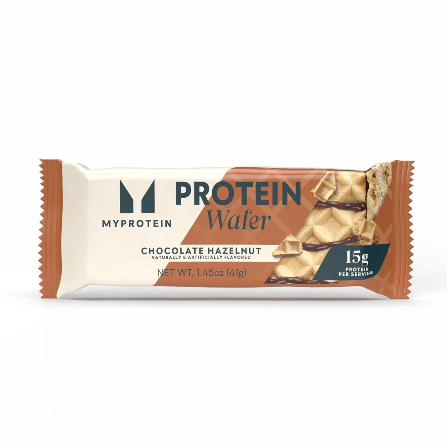 imageMyprotein Crispy Protein Wafers 15g Protein Box of 10 Chocolate High Protein Snack Bar Milk amp Whey Isolate Low SugarChocolate Hazelnut