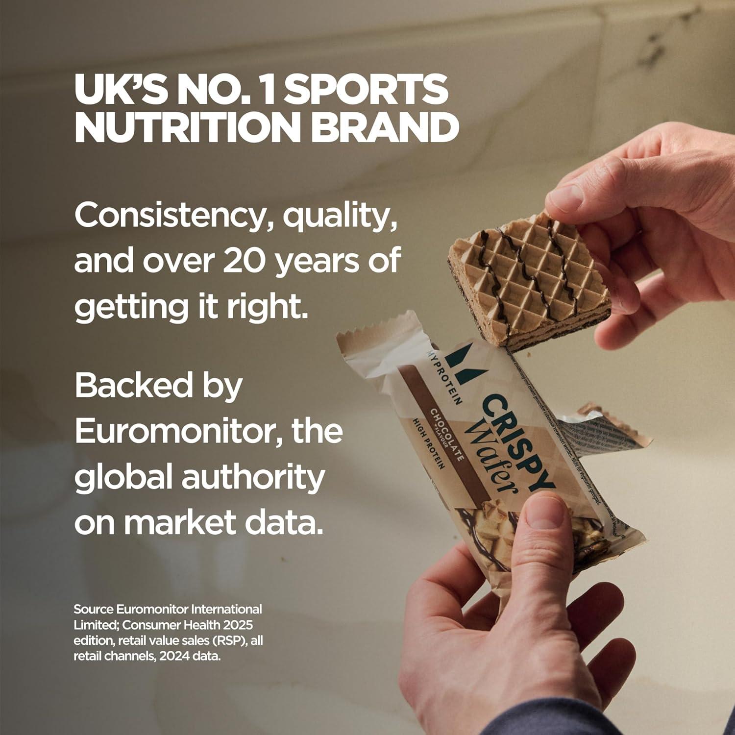 imageMyprotein Crispy Protein Wafers 15g Protein Box of 10 Chocolate High Protein Snack Bar Milk amp Whey Isolate Low SugarChocolate Hazelnut