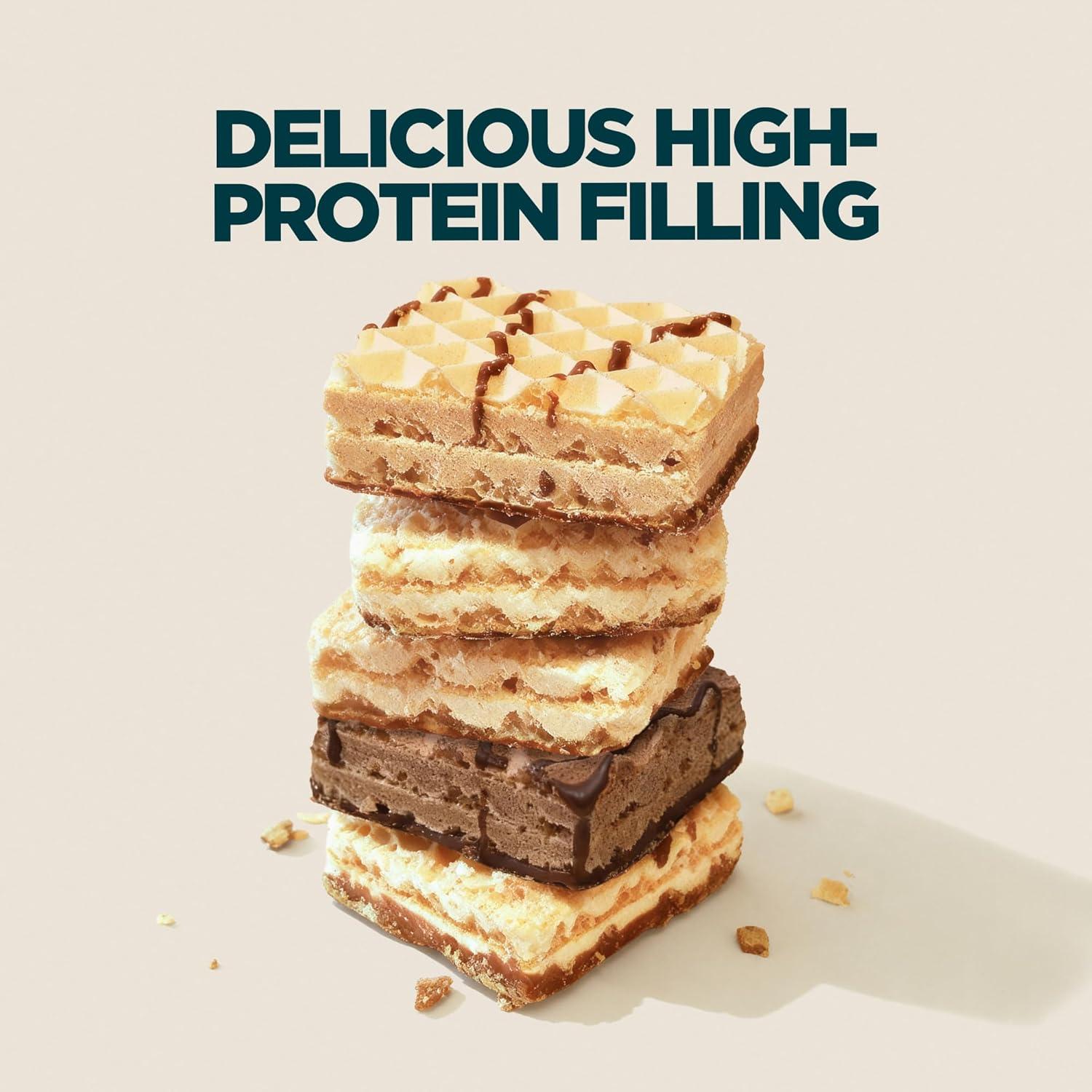 imageMyprotein Crispy Protein Wafers 15g Protein Box of 10 Chocolate High Protein Snack Bar Milk amp Whey Isolate Low SugarChocolate Hazelnut