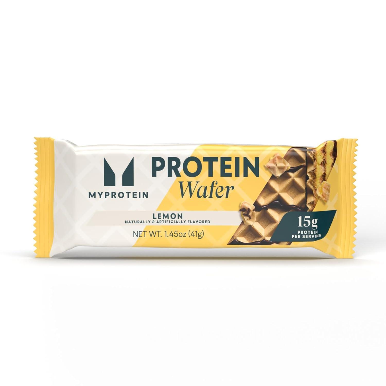 imageMyprotein Crispy Protein Wafers 15g Protein Box of 10 Chocolate High Protein Snack Bar Milk amp Whey Isolate Low SugarLemon
