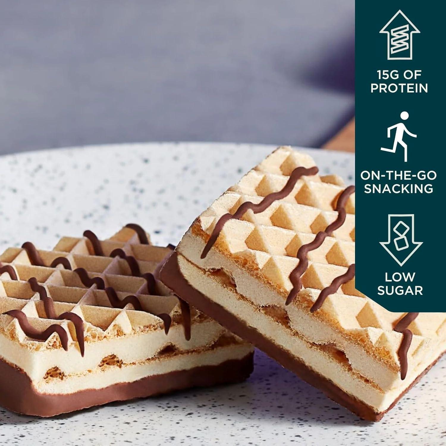 imageMyprotein Crispy Protein Wafers 15g Protein Box of 10 Chocolate High Protein Snack Bar Milk amp Whey Isolate Low SugarVanilla