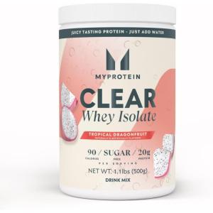 Myprotein Clear Whey Isolate Protein Powder, 20 Servings (1.1lbs) Blue Raspberry, 20g Protein per Serving, Naturally Flavored Drink Mix, Daily Protein Intake for Superior Performance(Tropical Dragonfruit)