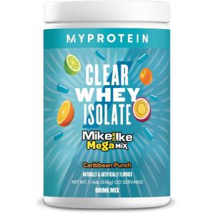 Myprotein Clear Whey Isolate Protein Powder, 20 Servings (1.1lbs) Fruity Mike and IKE Sour Watermelon Drink Mix, 20g Protein per Serving, Daily Drink for Superior Performance(Caribbean Punch)