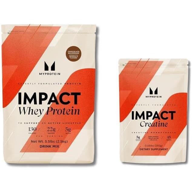 imageMyprotein Impact Whey Protein Powder Chocolate Smooth 55lb Creatine Monohydrate Powder 05lb High Protein Muscle Support Bundle Recovery amp Performance Stack