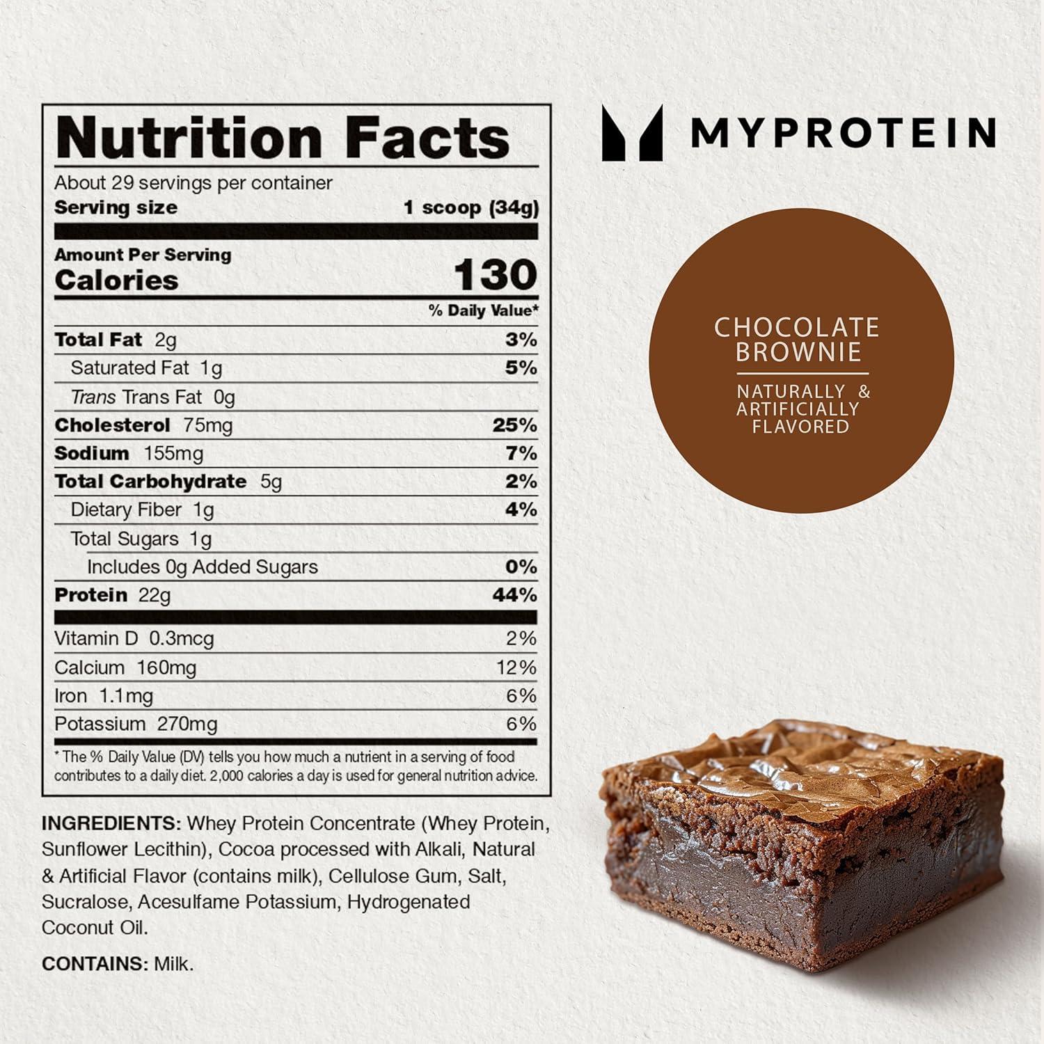 imageMyprotein Impact Whey Protein Powder 22 Lbs 32 Servings Chocolate Brownie 22g Protein amp 5g BCAA Per Serving Protein Shake for Superior Performance Muscle Strength amp Recovery Gluten FreeChocolate Brownie