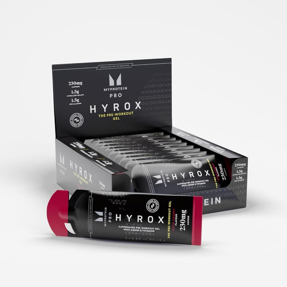 imageMyprotein Pro x HYROX PreWorkout Gel 12 Pack 230mg Caffeine 15g BetaAlanine amp Vitamin B for Improved Stamina amp Reduced Fatigue Endurance Gel for Sports Workout amp HYROX Training Sour CherryCherry