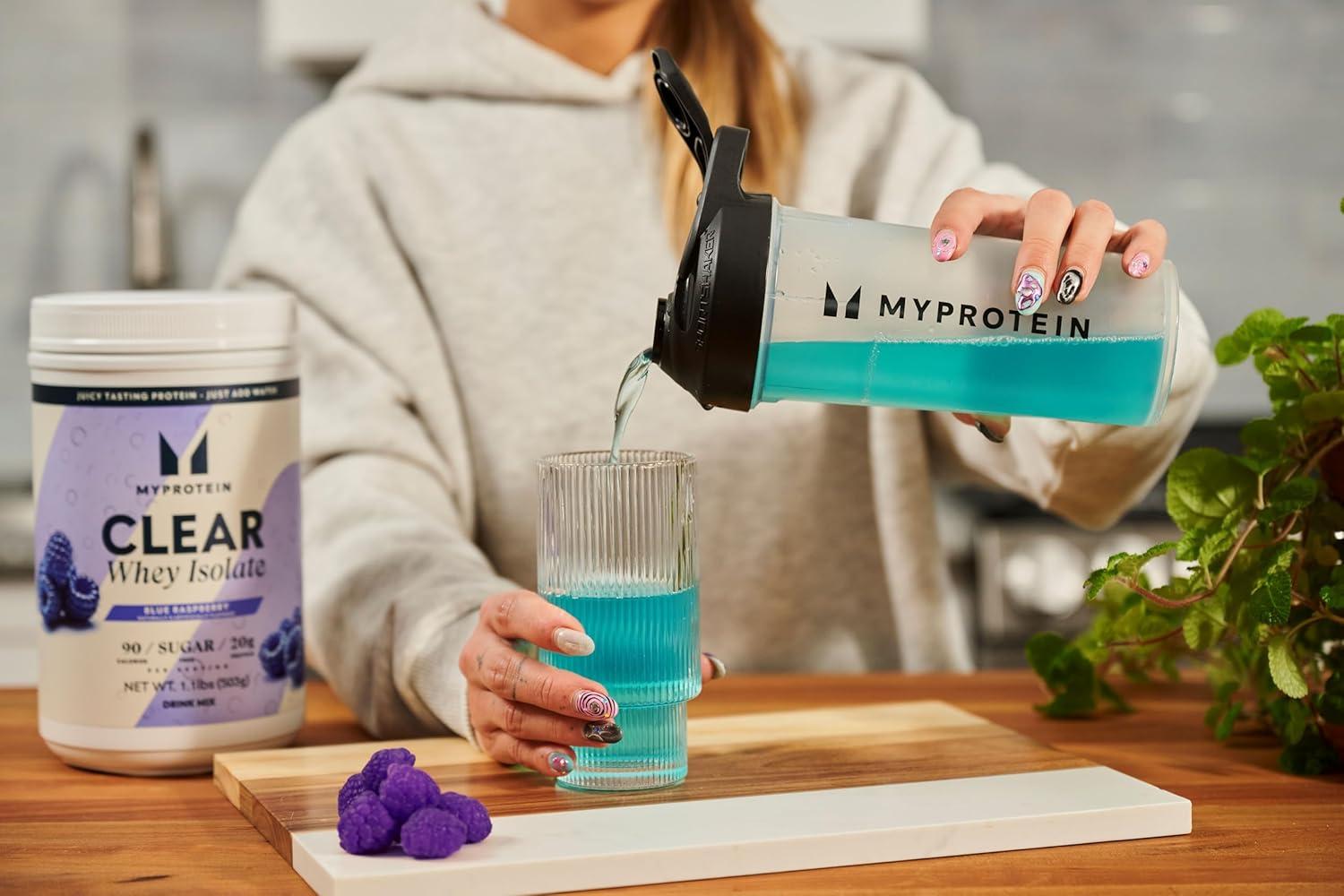 imageMyprotein Clear Whey Isolate Protein Powder Drink Mix 5 Count Variety Pack Sampler Lemonade Tropical Dragonfruit Strawberry 20g Protein Sugar Free Low Calorie Juicy Protein WaterBlue Raspberry